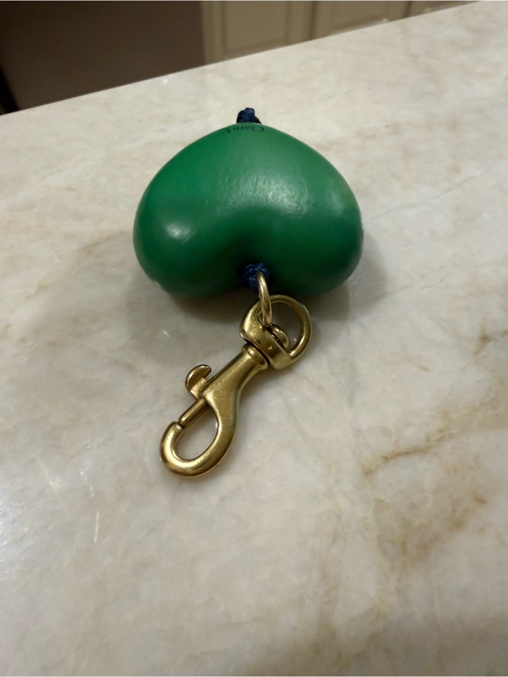 Clare V Emerald Heart Bag Charm - Green Heart Accessory - Picture 5 of 5